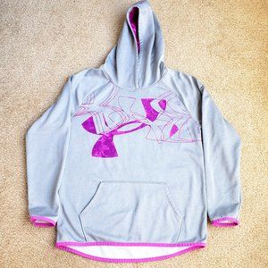 Under Armour ColdGear Gray & Purple Hoodie Girls Size XL